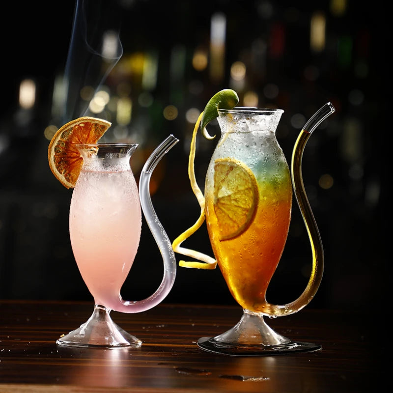 Vampire Cocktail Glass with Drinking Straw (340ml, 1 Pce)