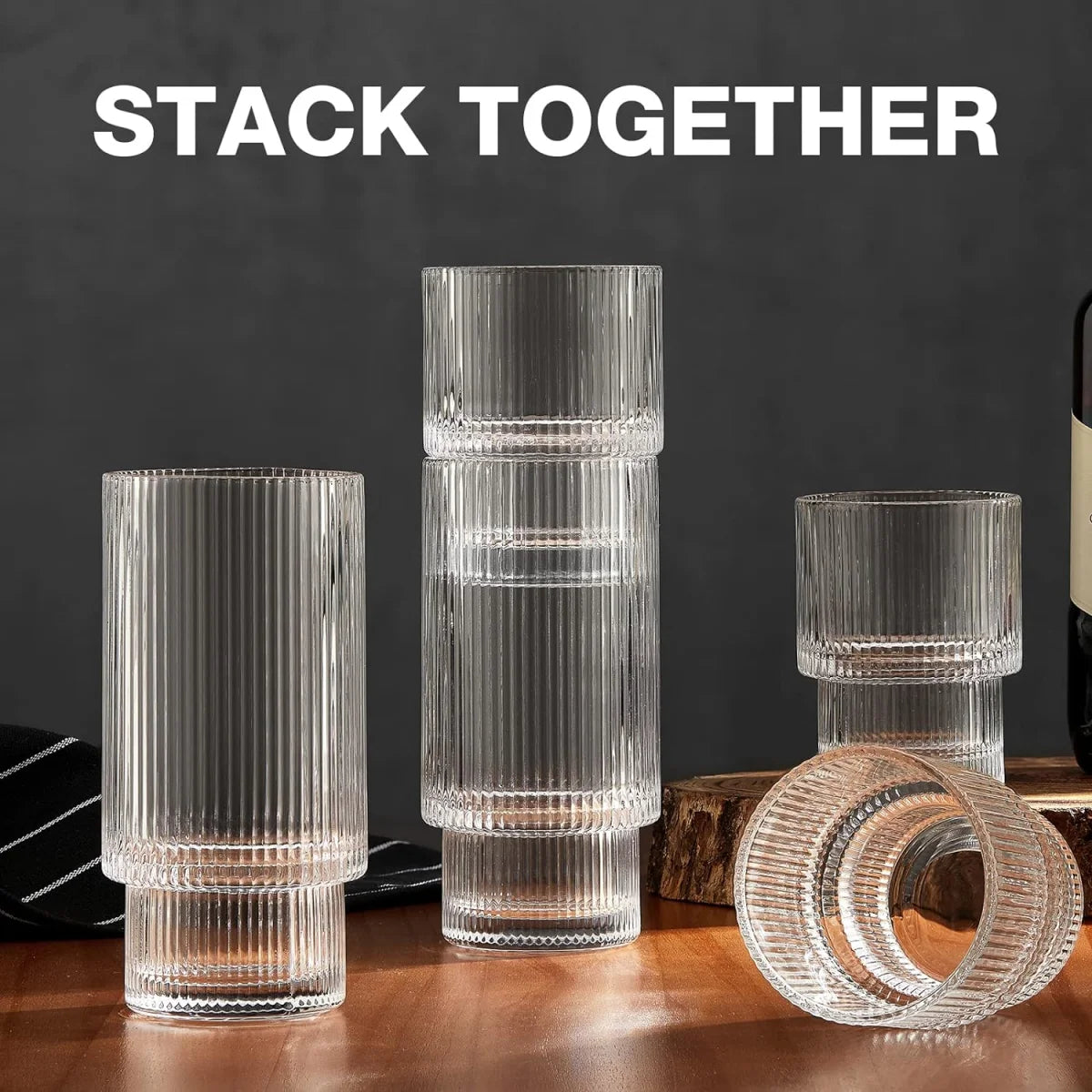 MYVIT Stackable Glass Cups