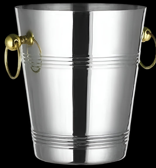 Stainless Steel Ice Bucket with Gold Handles (5L)