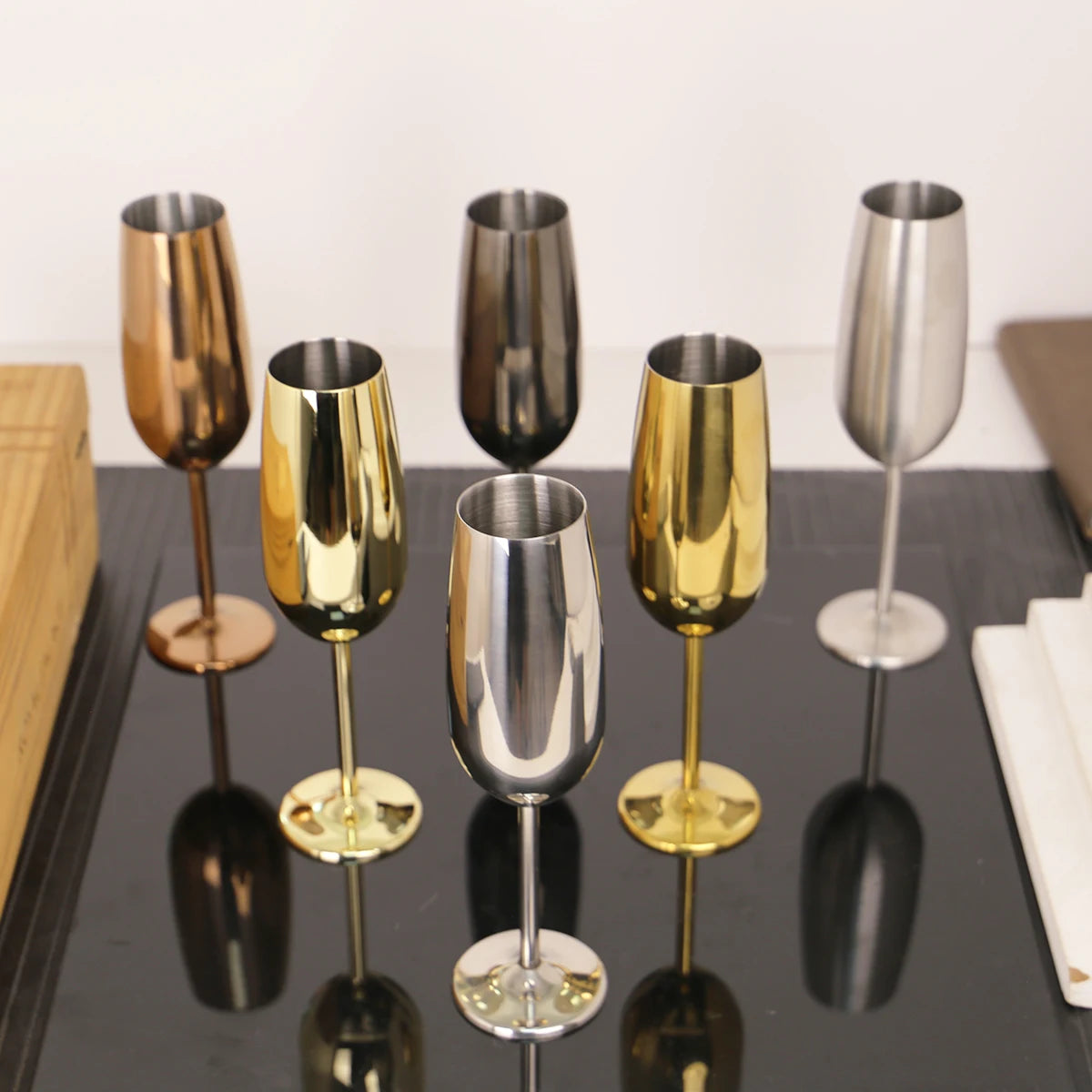 Stainless Steel Champagne glass  (2/4pc 260ml)