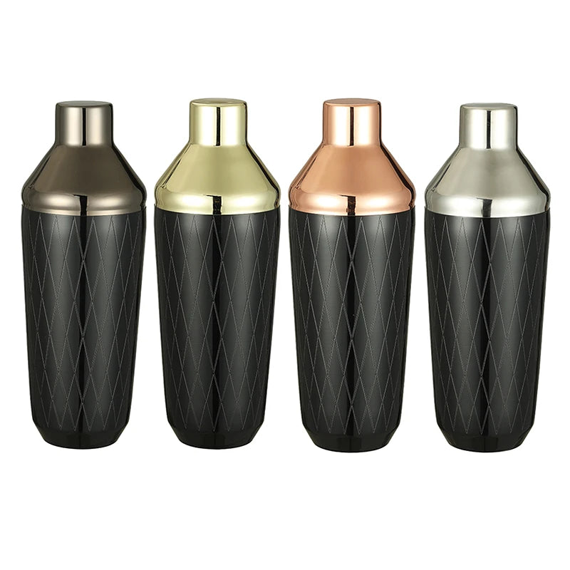 Cocktail Shaker with Diamond Pattern Design (500ml)